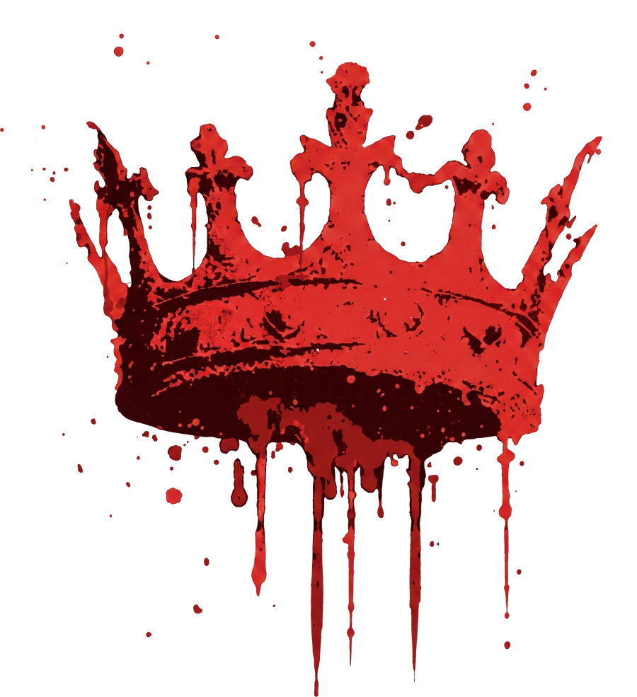 A red crown dripping like paint
